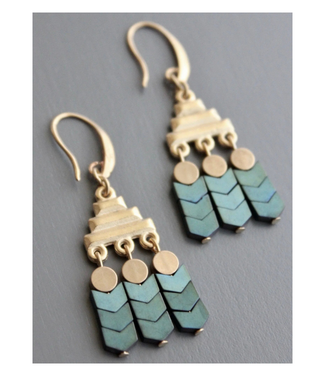 David Aubrey Geometric Hematite Earrings