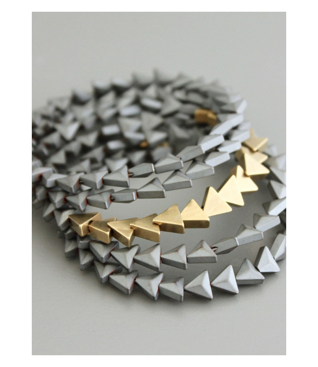 Hermatite and Brass Wrap Bracelet