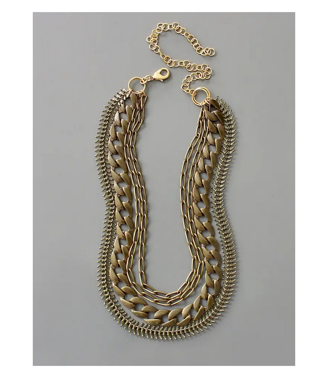 Triple Lined Chain Necklace