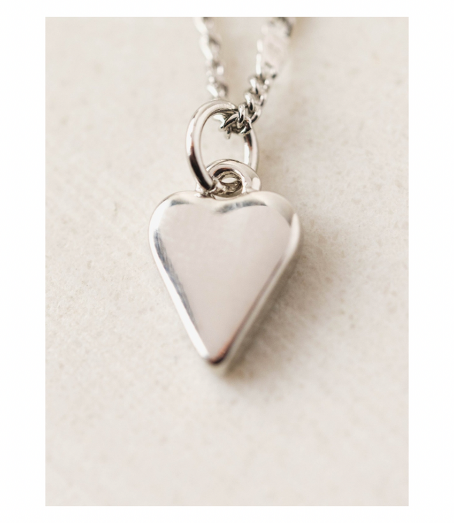 Everly Heart Necklace - Silver