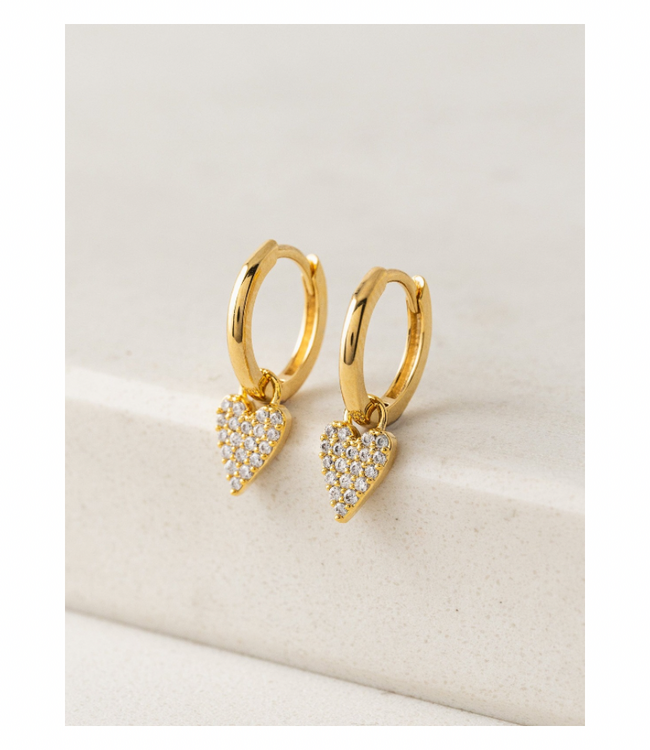 Flutter Huggie Drop Hoop Earrings - Gold
