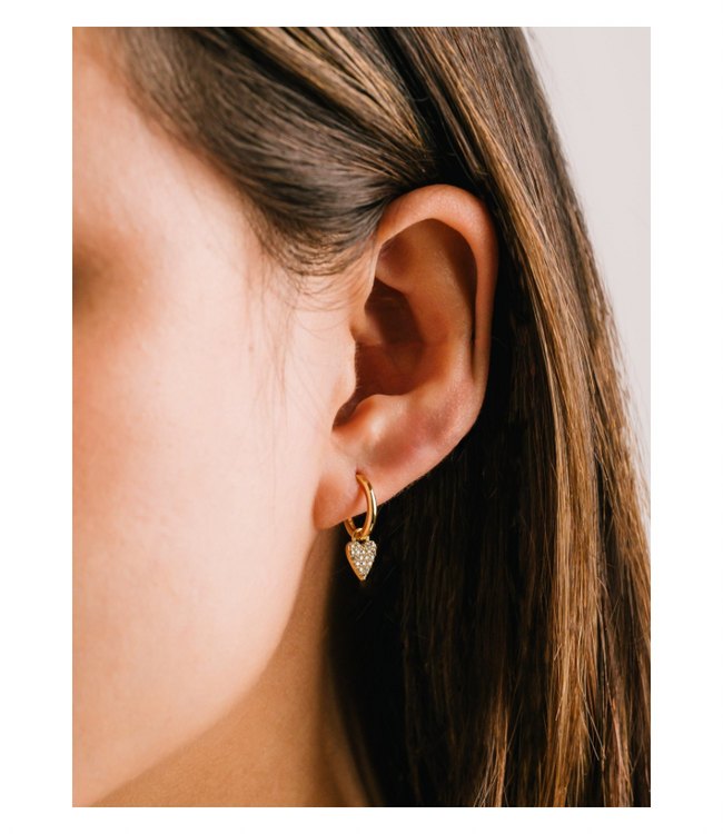 Flutter Huggie Drop Hoop Earrings - Gold
