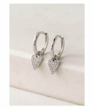 Flutter Huggie Drop Hoop Earrings - Silver