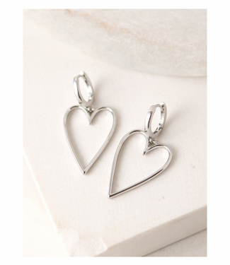 Lovestruck Heart Hoop Earrings - Silver