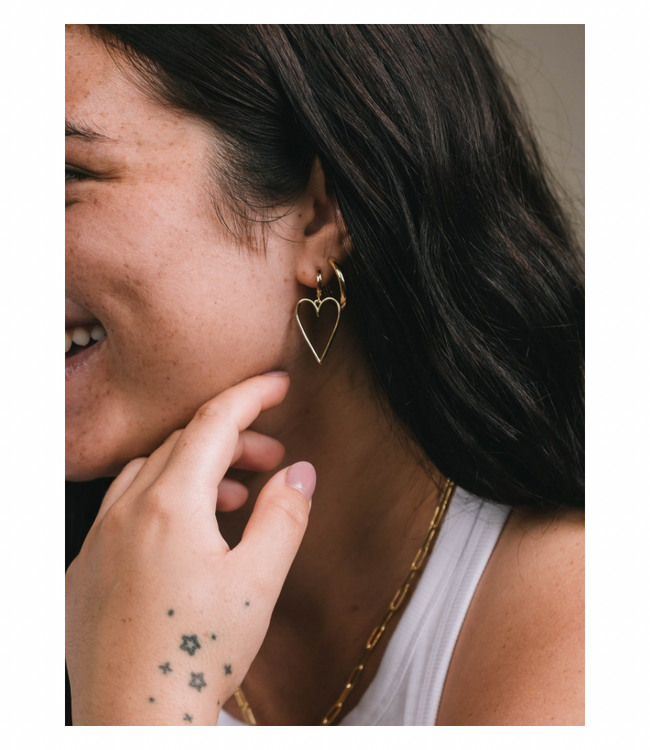 Lovestruck Heart Hoop Earrings - Silver