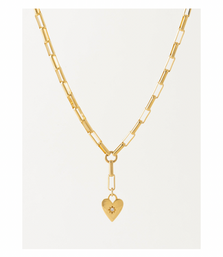 Verona Starburst Heart Necklace - Gold