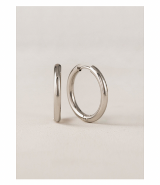 Tube 20mm Hoop Earrings Silver