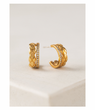 Solana Double Huggie Hoop Earings Gold