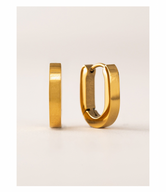 Maya Paperclip Hoop Earrings Gold