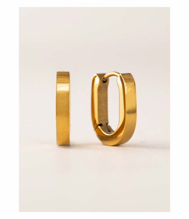 Maya Paperclip Hoop Earrings Gold