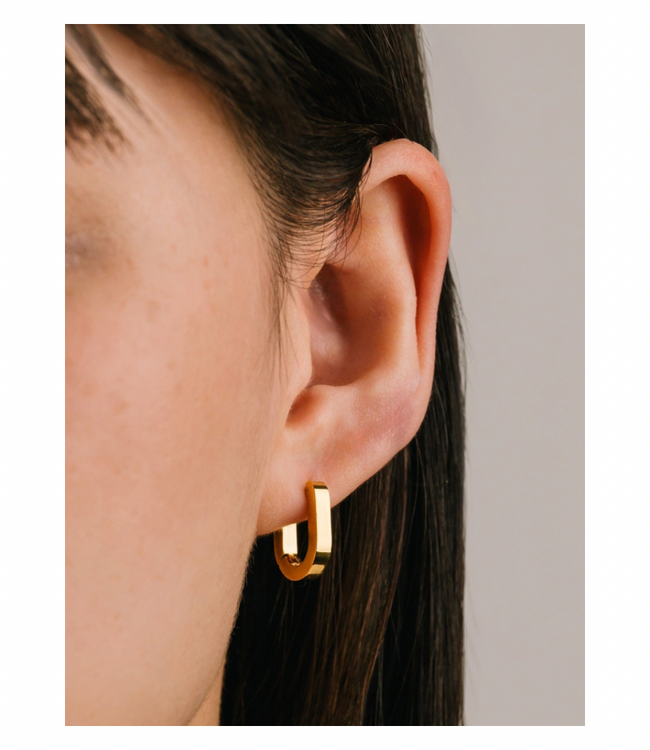 Maya Paperclip Hoop Earrings Gold