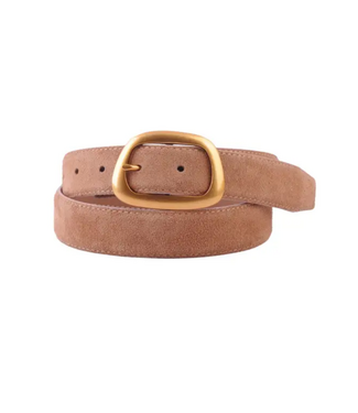 Most Wanted USA Suede Belt with Organic Shape Buckle