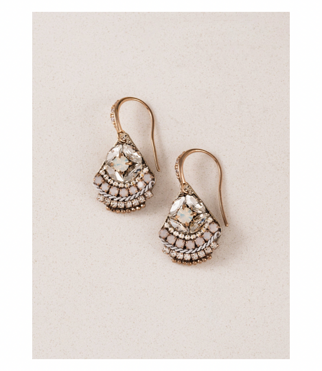 Garland Drop Earrings White
