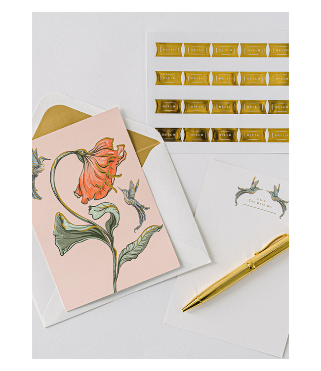 Hummingbird Luxury Stationery Set (Pink)