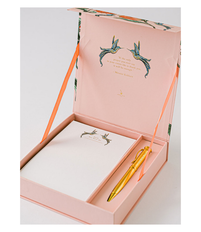 Hummingbird Luxury Stationery Set (Pink)