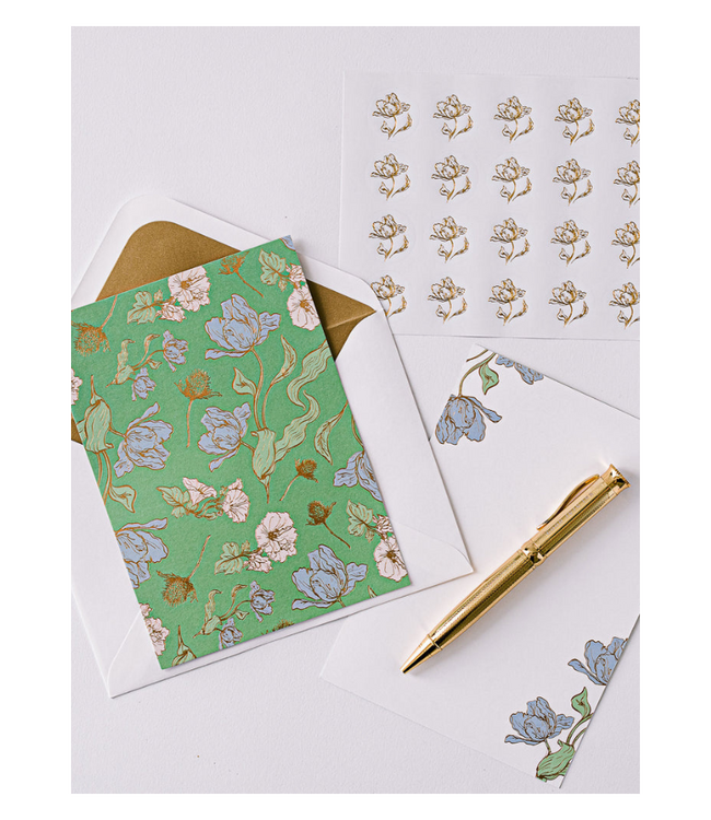 Les Fleurs Parisiennes Luxury Stationery Set (Gree