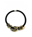 Sea Lily Black Wire Necklace with Chunky Twist & Pearls