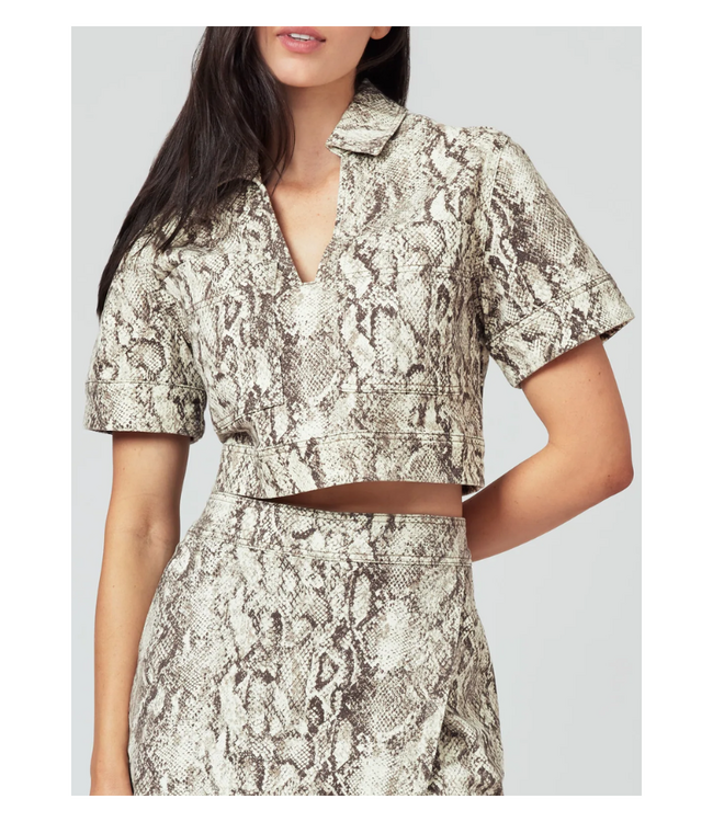Snakeskin Popover Top