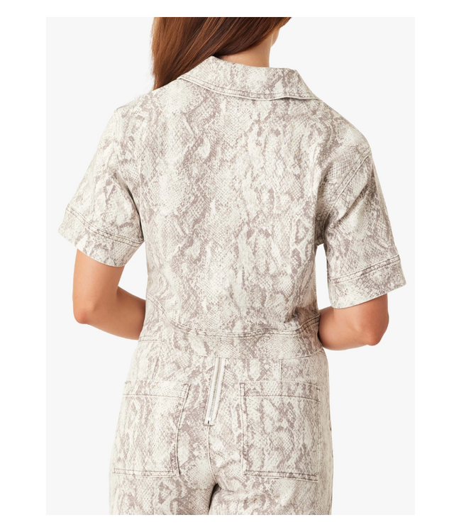 Snakeskin Popover Top