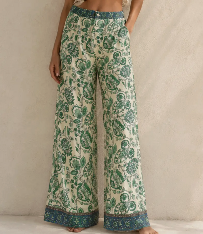 See U Soon Emerald Paisley Wide-Leg Pant 24149317-GRN