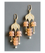 David Aubrey Jewelry Peach Glass and Gold Chandelier Earrings