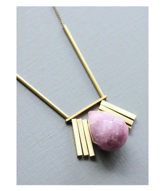 David Aubrey Jewelry Purple Art Deco Pendant Necklace
