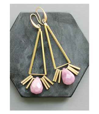 David Aubrey Jewelry Purple Geometric Earrings