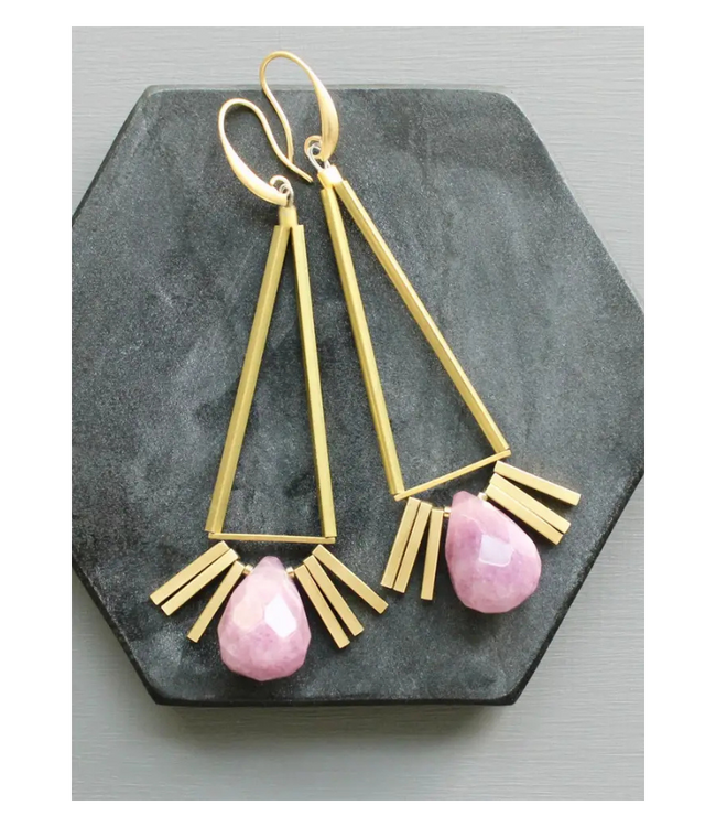 Purple Geometric Earrings