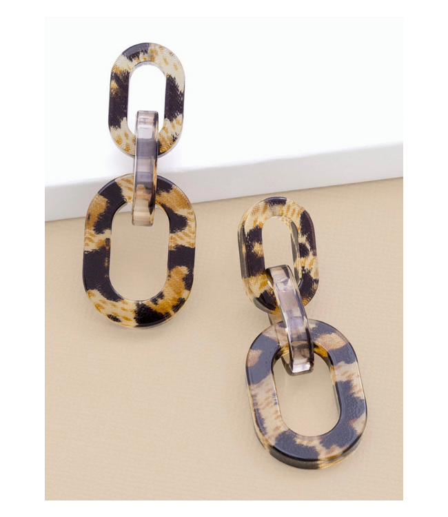 Leopard  Earrings Jewelry Brown