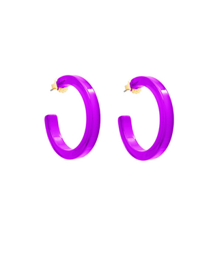 Madision Hoop Earrings Purple