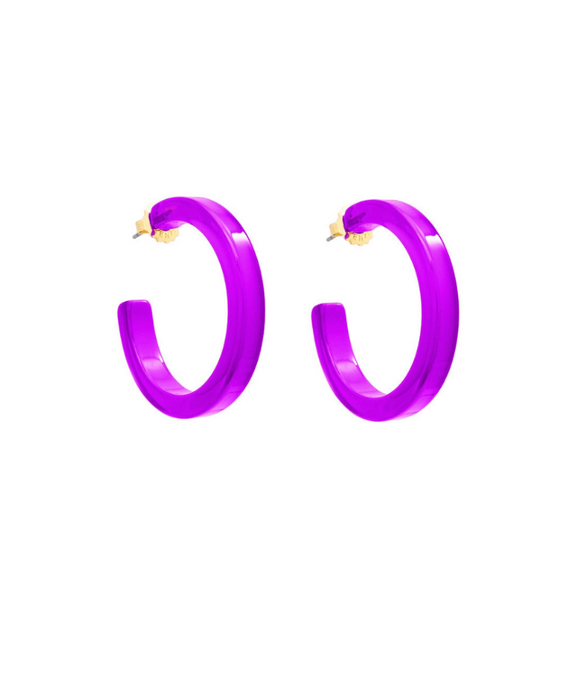 Madision Hoop Earrings Purple