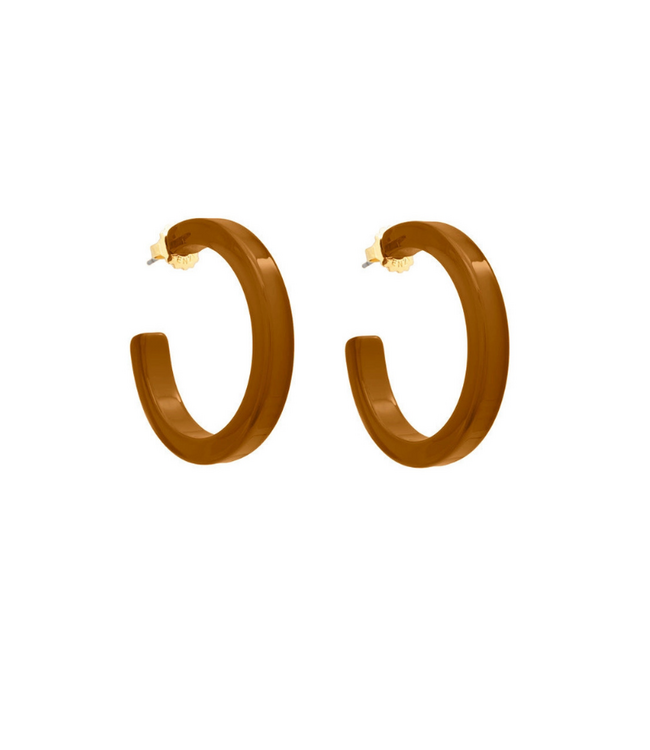 Madison Hoop Earrings Brown