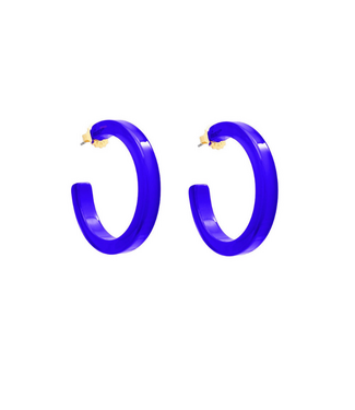 Madison Hoop Earrings Cobalt