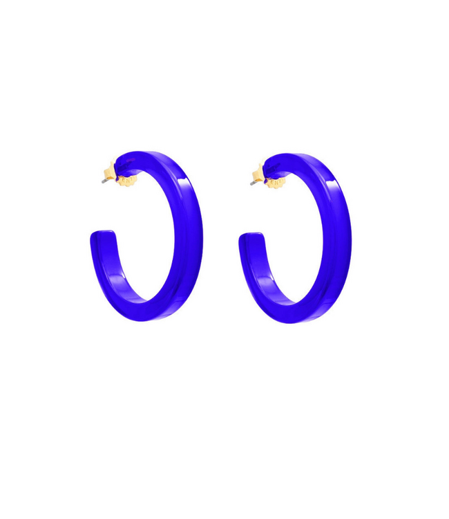Madison Hoop Earrings Cobalt