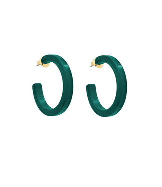 Madison Hoop Earrings Dark Teal