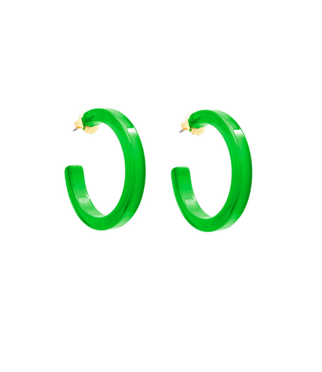 Madison Hoop Earrings Green