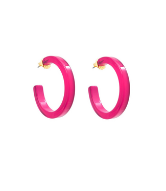 Madison Hoop Earrings Hot Pink