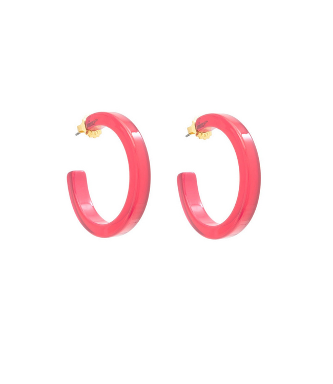 Madison Hoop Earrings Pink