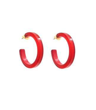 Mdisoin Hoop Earrings Red