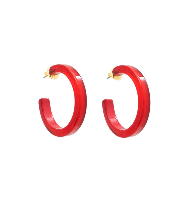 Mdisoin Hoop Earrings Red