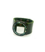 Rebel Designs Beaded Small Open Circle Leather Bracelet-Cilantro