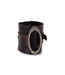 Rebel Designs Brown  Leather Cuff with Oval Metal Center