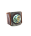 Rebel Designs Round Cabochon Vintage Brown Leather Cuff