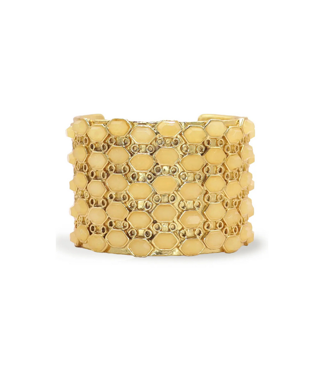 Beige Confetti Cuff Bracelet