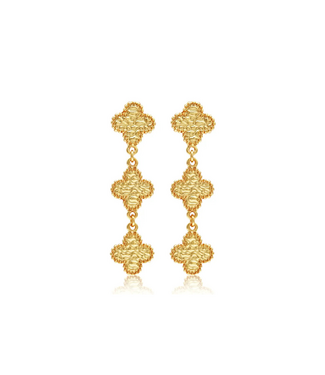 Karine Sultan Molten Clover Drop Earrings