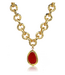 Karine Sultan Vivid Gem & Luxurious Link Necklace -Scarlet Red