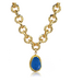 Karine Sultan Vivid Gem & Luxurious Link Necklace- Cobalt Blue