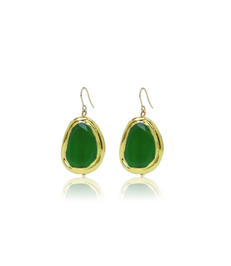 Karine Sultan Vivid Gems Simple Earrings-Green