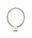 Sea Lily Silver Multi Strand Neck With Slate Matte Disc Necklace
