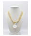 Sea Lily 8 Strand Gold Wire Necklace With Round Stone